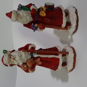 2 small Russ Christmas Santa figurines.